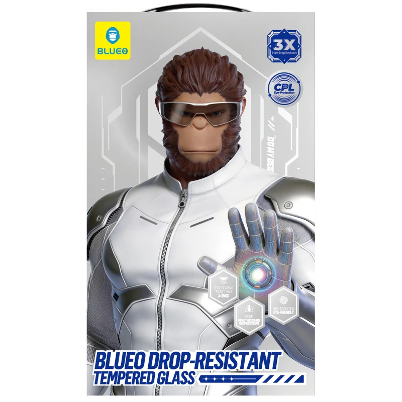 Захисне 2.5D скло Blueo Drop-Resistant (35+ KG) для Apple iPhone 16 Pro Max – Чорний. Фото 4 з 4