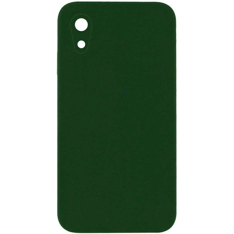Чехол Silicone Case Square L с защитой камеры для Apple iPhone XR (6.1") – Зеленый / Army green. Фото 1 из 1