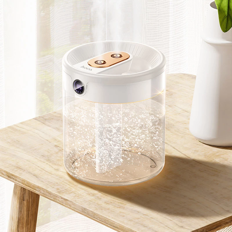 Зволожувач повітря Hoco HX31 Dual spray humidifier with digital display – White. Фото 7 з 8