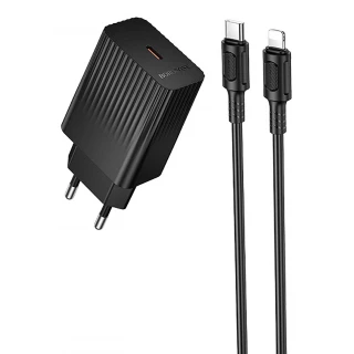 СЗУ Borofone BAS73A Source PD20W (1USB-C) + кабель Type-C to Lightning фото 1 из 4