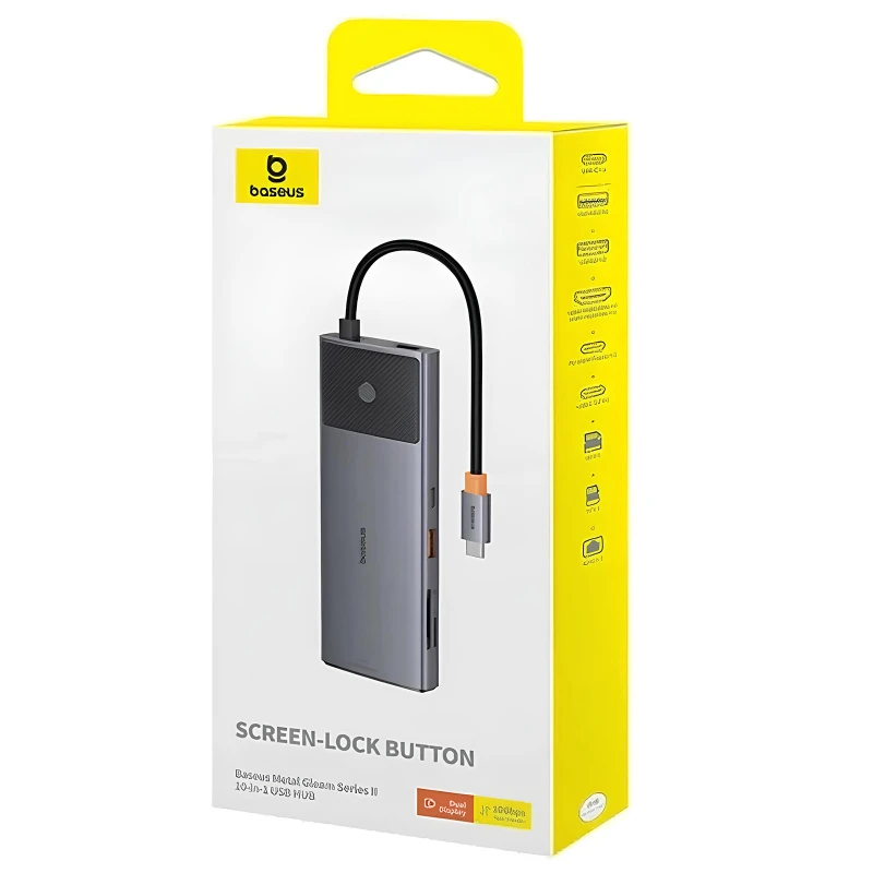 Перехідник HUB Baseus Metal Gleam Series II OS 10in1 (B00061800123-00) – Cosmic Black. Фото 4 з 4