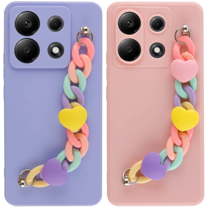 Чехол Heart с цепочкой для Xiaomi Poco X6 фото 3 из 3