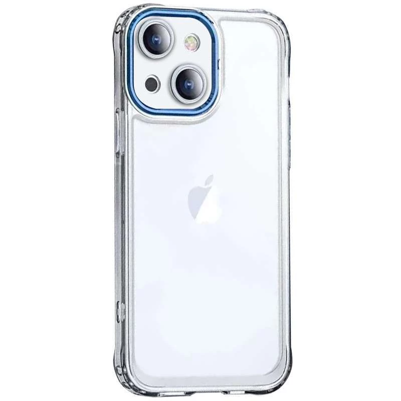 

TPU+PC чехол з кольоровою окантовкою камери на Apple iPhone 14 (6.1") (Прозорий / Синій)