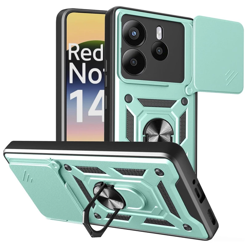 Протиударний чохол Serge Ring з захистом камери на Xiaomi Redmi Note 14 5G – Зелений. Фото 1 з 3
