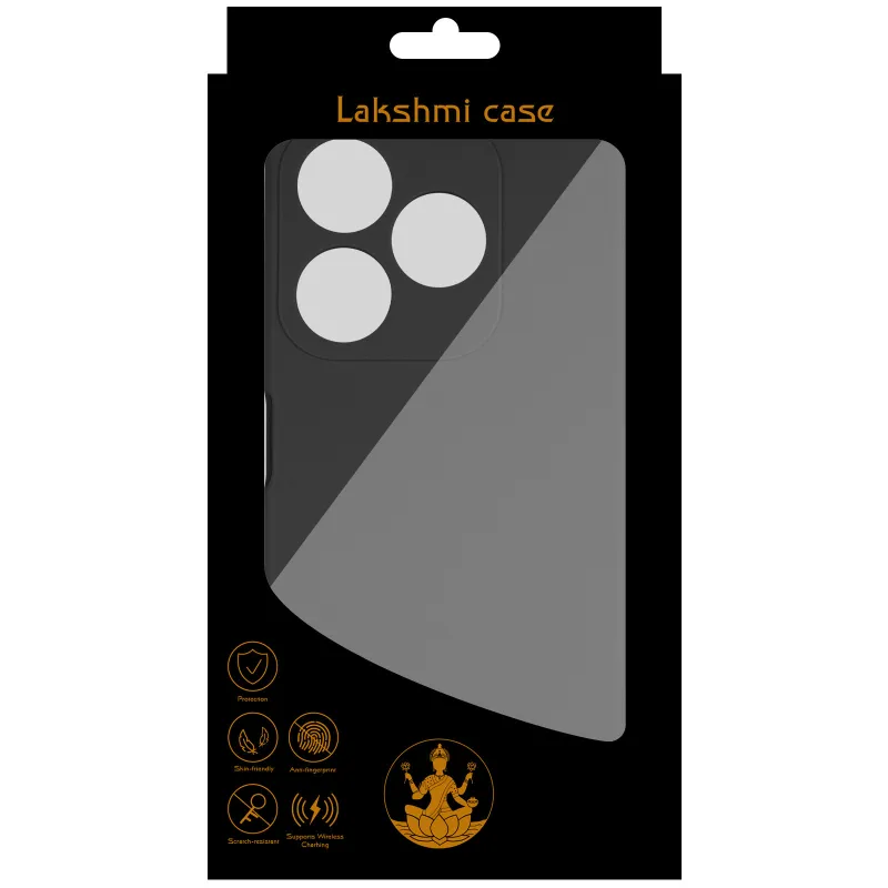 Чохол Silicone Case Lakshmi Premium із закритою камерою для TECNO Spark 10 – Чорний / Black. Фото 4 з 7