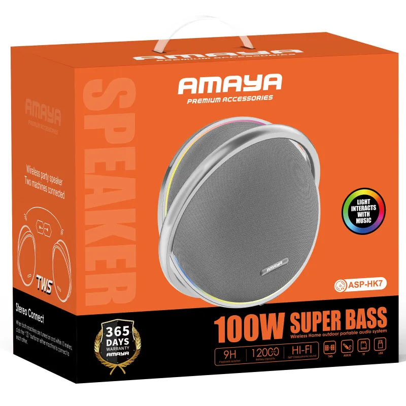 Bluetooth Колонка Amaya HK7 100W – silver. Фото 2 з 2