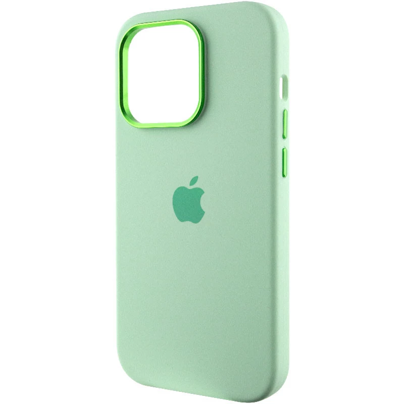 Чехол Silicone Case с металлическими кнопками для Apple iPhone 13 Pro Max (6.7") – Зеленый / Pistachio. Фото 4 из 9