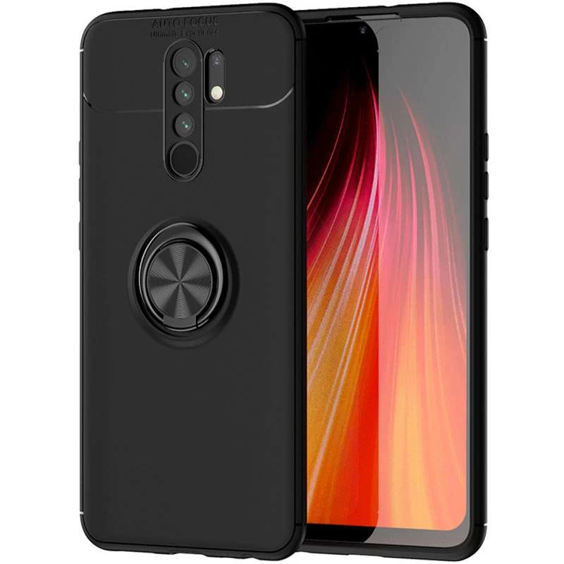 

Чехол Deen ColorRing с кольцом для Xiaomi Redmi 9 (Черный / Черный), Чорний / чорний