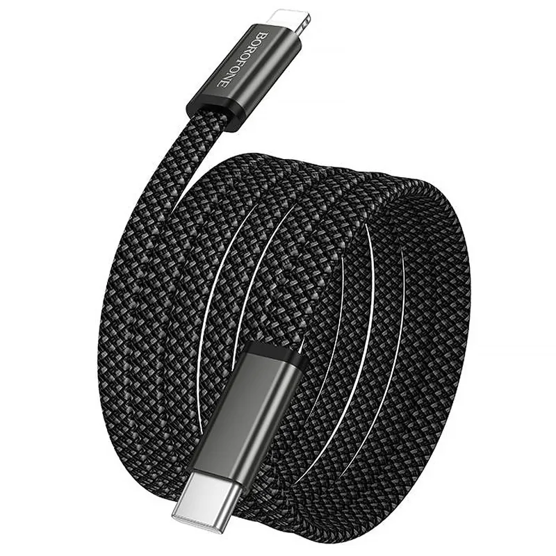 Дата кабель Borofone BX124 Peace Type-C to Lightning 30W (1m) – Black. Фото 6 з 6
