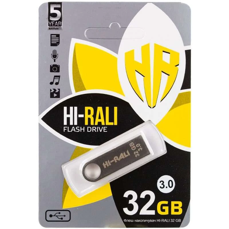 

Флеш-накопичувач USB 3.0 Hi-Rali Shuttle 32 GB (срібна серія)