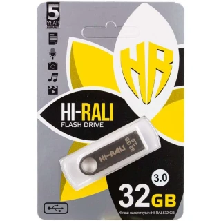 Флеш-накопичувач USB 3.0 Hi-Rali Shuttle 32 GB (срібна серія) фото 1 з 2