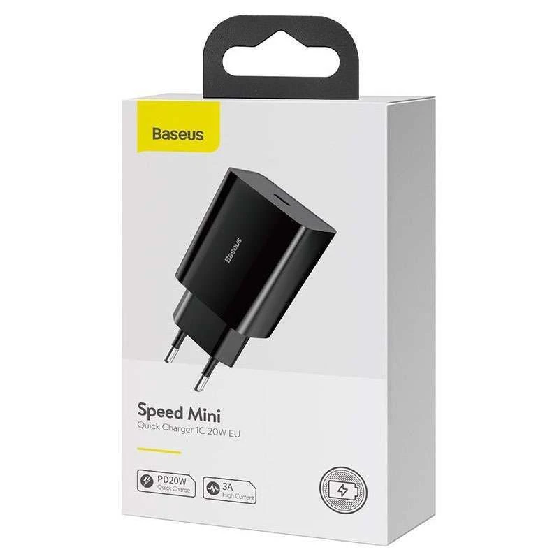 МЗП Baseus Speed Mini Quick Charger 1C 20W – Чорний. Фото 5 з 7