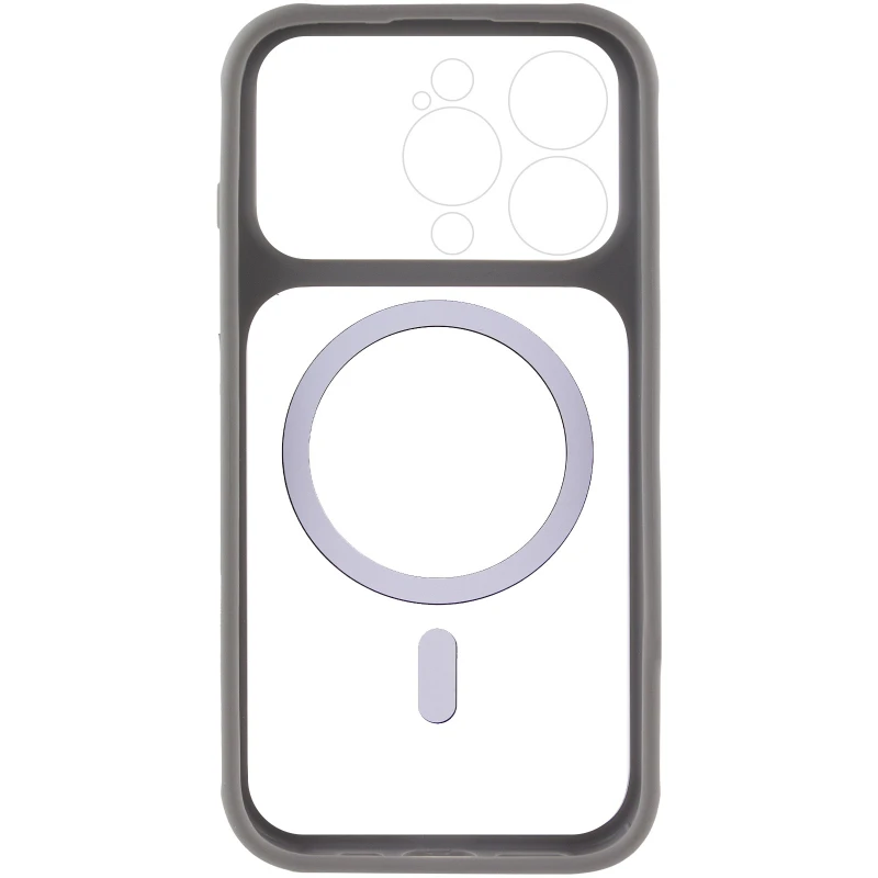 Чохол TPU GETMAN Moon Clear with MagSafe для Apple iPhone 14 Pro (6.1") – Grey. Фото 5 з 7