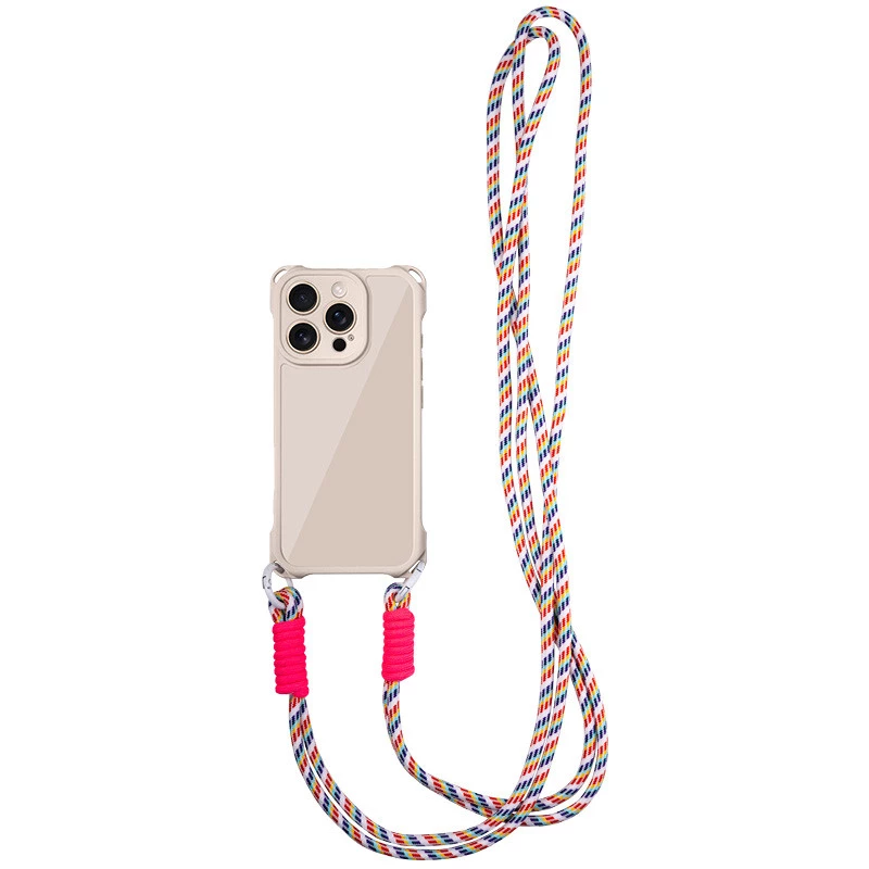 Силіконовий чохол CrossBody зі шнурком для Apple iPhone 12 (6.1") – Antigue White. Фото 2 з 11
