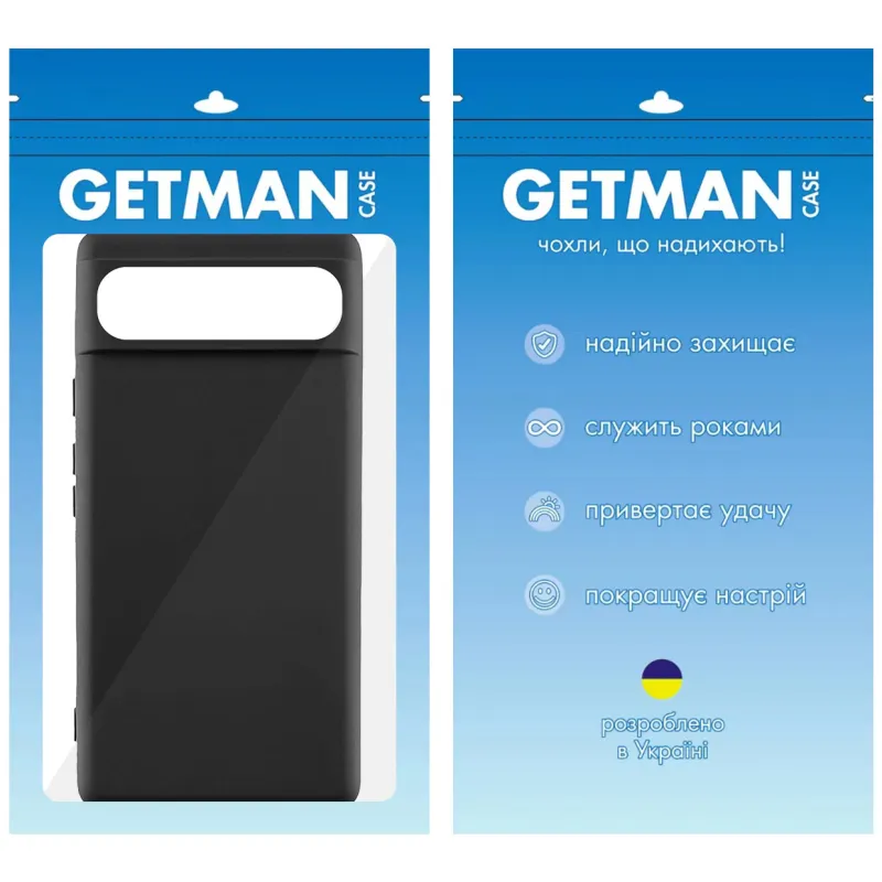 Кольоровий силіконовий чохол GETMAN на Google Pixel 11 Pro – Чорний / Black. Фото 2 з 2