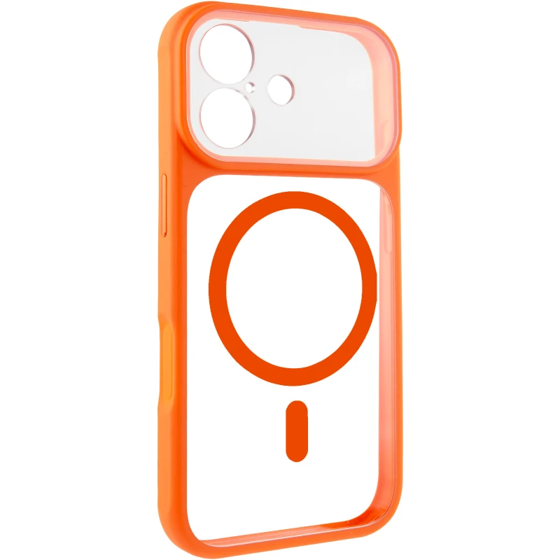 Чохол TPU GETMAN Moon Clear with MagSafe для Apple iPhone 17 (6.3") – Orange. Фото 2 з 6
