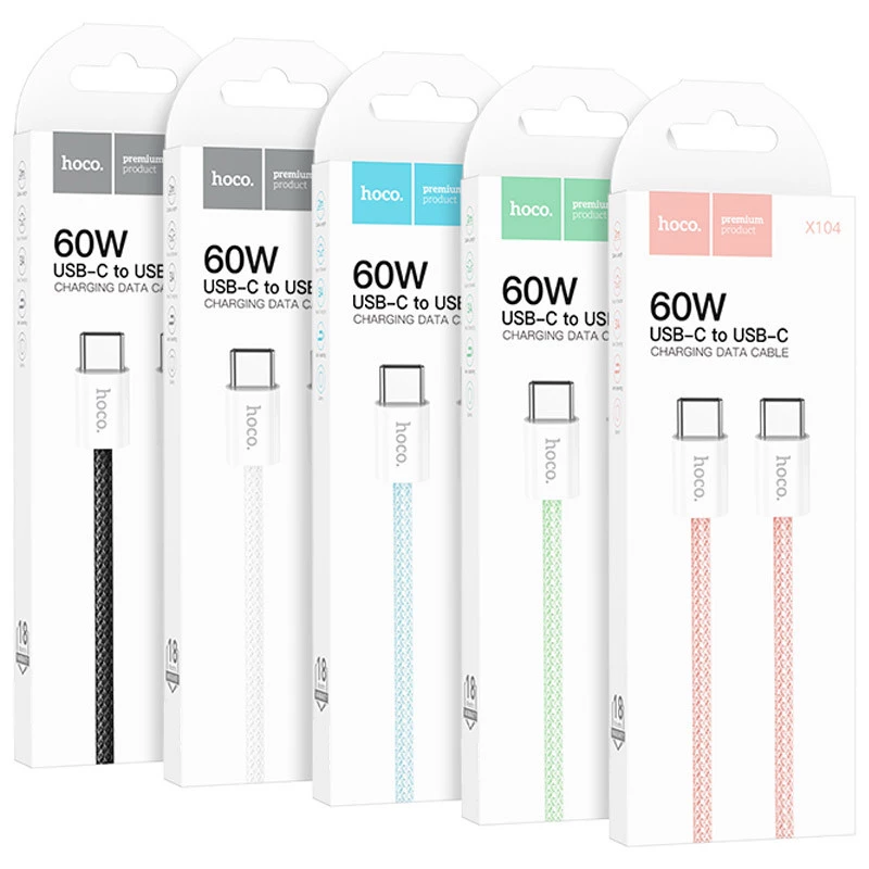 Дата кабель Hoco X104 Source 60W Type-C to Type-C (2m) фото 2 из 2