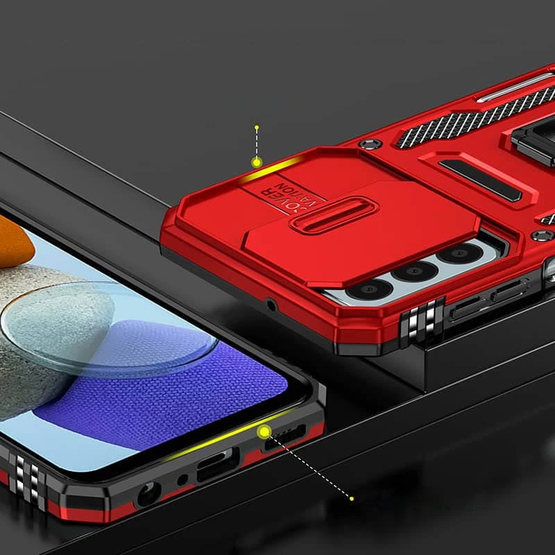 Ударостійкий чохол Square Ring зi шторкою на камеру на Samsung Galaxy S25 FE – Червоний / Red. Фото 7 з 13