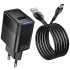 СЗУ Hoco CS111A Lounge PD22.5W (1USB-C) + кабель USB to Type-C – Black. Фото 4 из 5