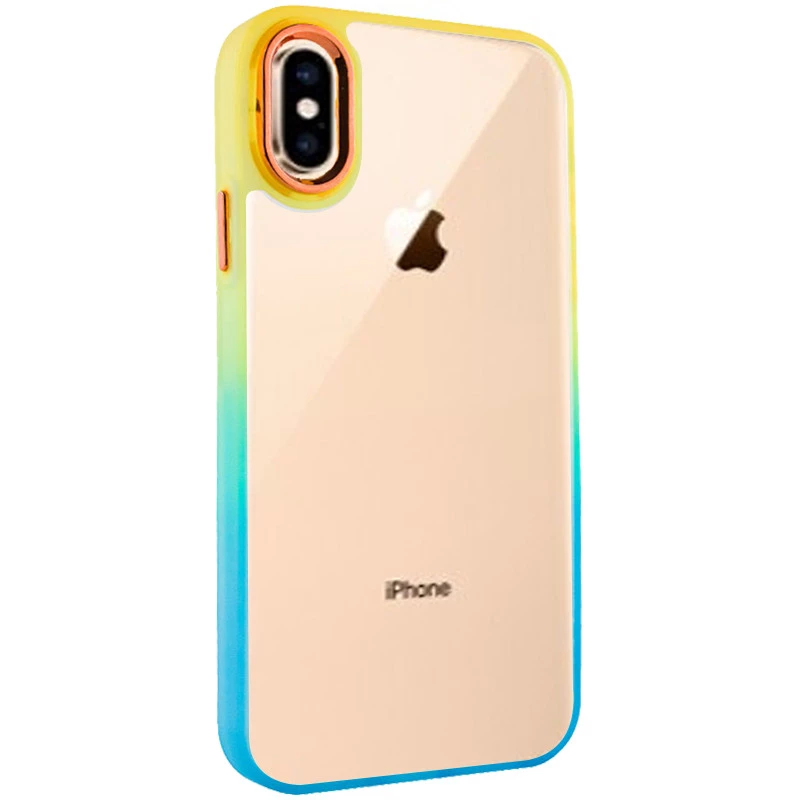 Силіконовий чохол фреш на Apple iPhone XS Max (6.5") – Бірюзовий / Помаранчевий. Фото 2 з 5