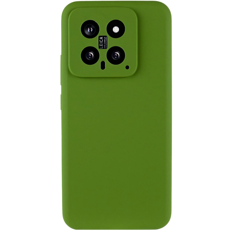 Чохол Silicone Case Lakshmi Plus з закритою камерою на Xiaomi 14 – Зелений / Dark green. Фото 3 з 10