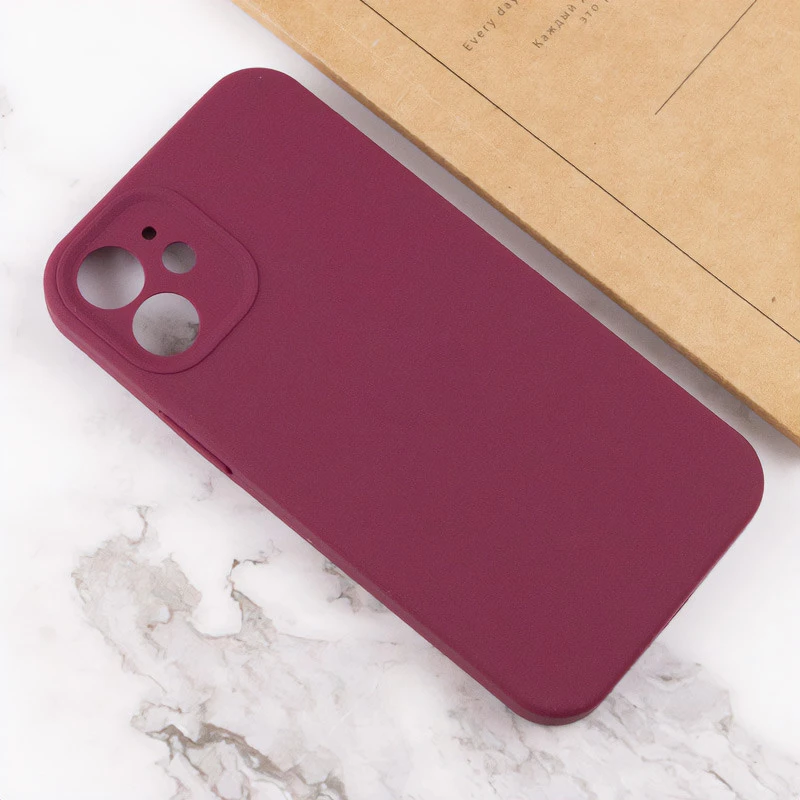 Чохол Silk Full Camera Protective (AA) NO LOGO для Apple iPhone 12 (6.1") – Бордовий / Plum. Фото 4 з 4
