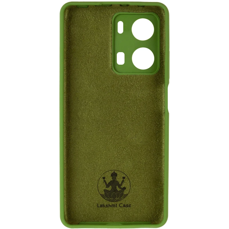 Чохол Silicone Case Lakshmi Plus з закритою камерою на Xiaomi Redmi 13C – Зелений / Dark green. Фото 6 з 6