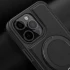Кожаная ретро накладка с кольцом и Magnetic Safe для Apple iPhone 15 Pro (6.1") – Black. Фото 4 из 4
