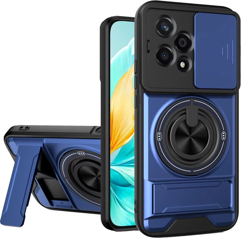 Ударостійкий чохол Camshield StandRing case для Oppo Reno 15 – Blue. Фото 2 з 2