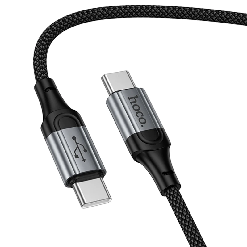 Дата кабель Hoco X121 Nuevo Type-C to Type-C 60W (1.5m) – Black. Фото 6 з 7