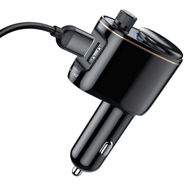 АЗП FM-модулятор Baseus Locomotive (3.4A) 2USB (CCALL-R) – Чорний. Фото 2 з 5