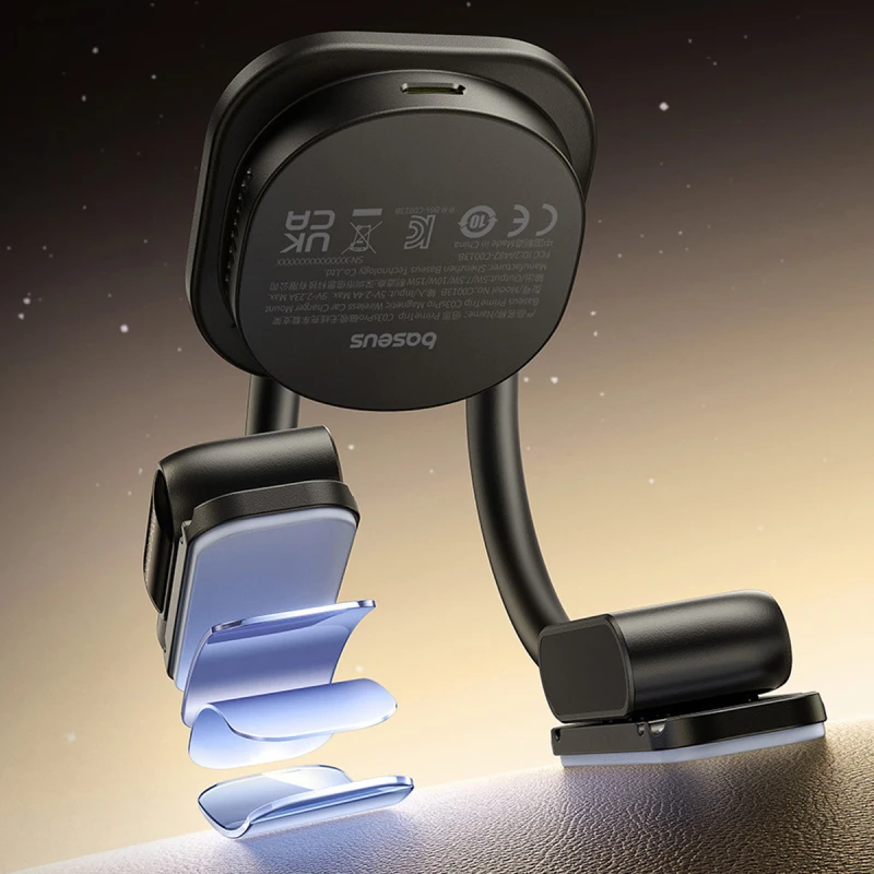 Автотримач з БЗП Baseus PrimeTrip C03s Pro Magnetic Wireless Charging (C0013B) – Cosmic Black. Фото 4 з 4