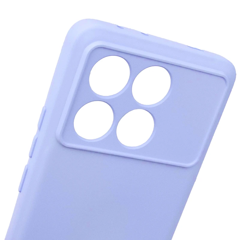 Кольоровий силіконовий чохол GETMAN із закритою камерою для Xiaomi Poco X6 – Бузковий / Light purple. Фото 2 з 2