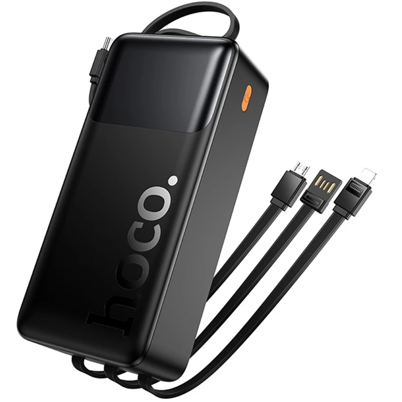 Портативное ЗУ Power Bank Hoco J156B Founder 22.5W+PD20W with four cables 30000 mAh – Black. Фото 5 из 6