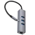 Перехідник HUB Hoco HB34 Easy link Type-C Gigabit network adapter (Type-C to USB3.0*3+RJ45) – Metal gray. Фото 5 з 8