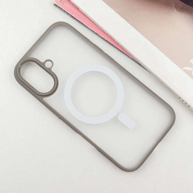 TPU+PC чохол Blueo Skin Friendly Frosted with MagSafe для Apple iPhone 16 – Сірий. Фото 2 з 6