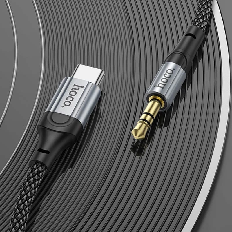Аудио кабель Aux Hoco UPA26 Fresh Type-C to 3.5mm (1m) – Black. Фото 7 из 7