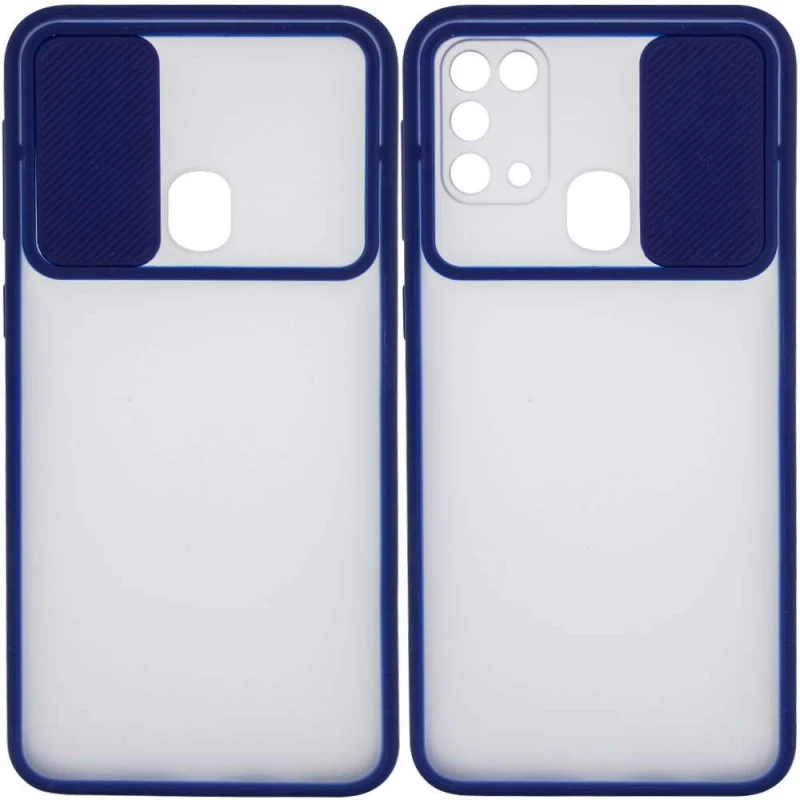 

Матовий силіконовий чохол зі шторкою для камери на Samsung Galaxy M31 (Синій)