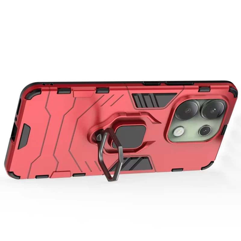 Протиударний чохол Transformer з кільцем на Xiaomi Redmi Note 13 4G – Червоний / Dante Red. Фото 3 з 6