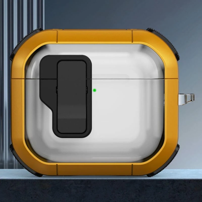 Футляр протиударний Locking Button для навушників Airpods Pro 3 – Yellow. Фото 2 з 2