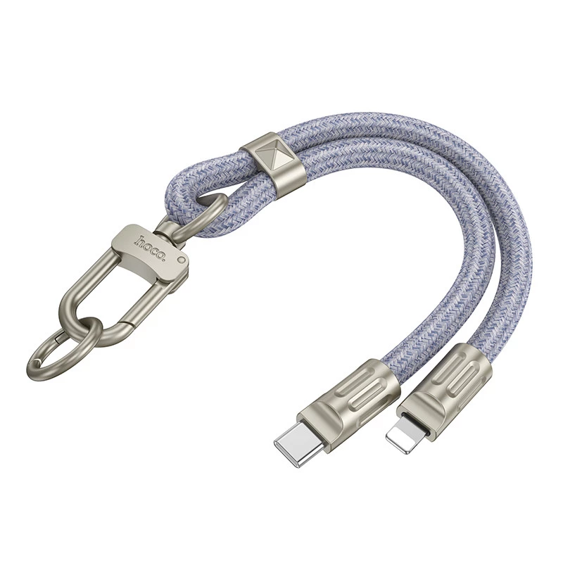 Дата кабель-шнурок Hoco GH5 Elegant Type-C to Lightning (0.21m) – Denim Blue. Фото 4 з 6