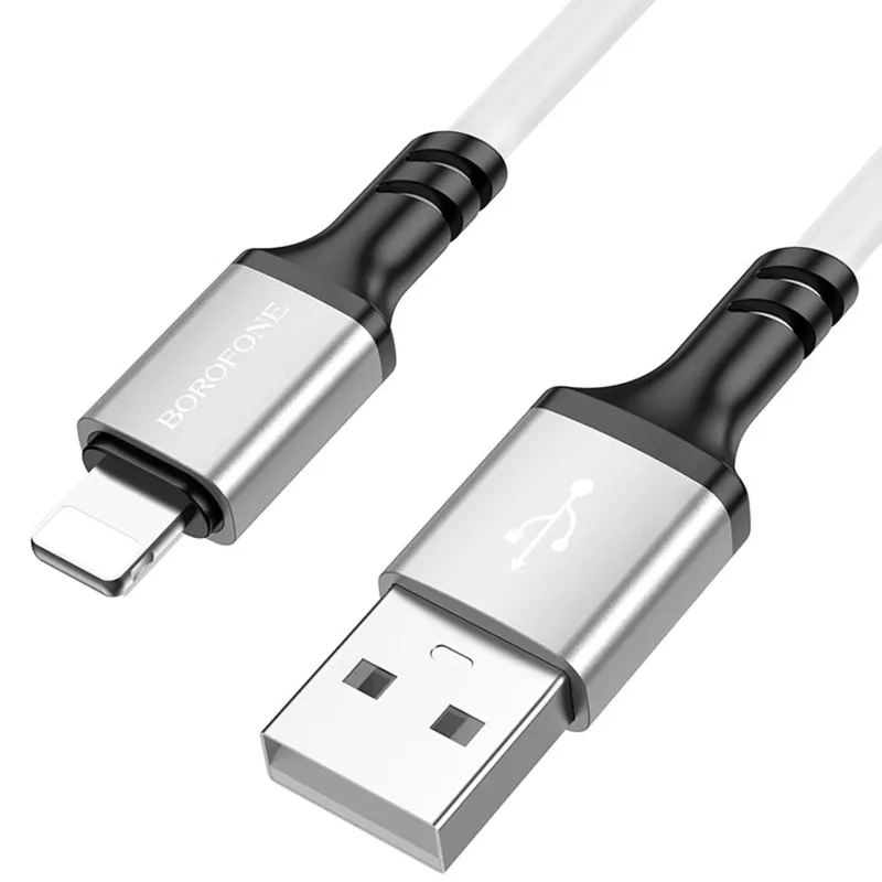Дата кабель Borofone BX83 Famous USB to Lightning 2.4A (1m) – White. Фото 2 з 4