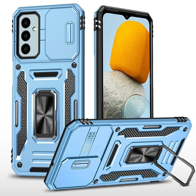 Ударостійкий чохол Square Ring зi шторкою на камеру на Samsung Galaxy A27 – Блакитний / Light Blue. Фото 1 з 2