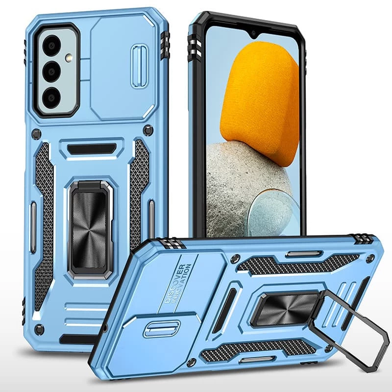 Ударопрочный чехол Square Ring c шторкой на камеру для Samsung Galaxy M13 4G – Голубой / Light Blue. Фото 2 Ударопрочный чехол Square Ring c шторкой на камеру для Samsung Galaxy M13 4G – Голубой / Light Blue. Фото 2 из 5