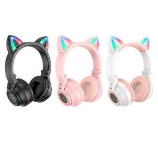 Bluetooth-навушники BOROFONE BO18 Cat ear фото 1 Bluetooth-навушники BOROFONE BO18 Cat ear фото 1 з 1