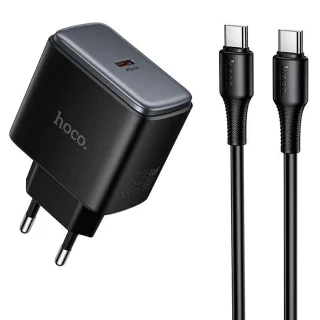 СЗУ Hoco C159A Upgrade PD65W (1USB-C) + кабель Type-C to Type-C фото 1 из 4