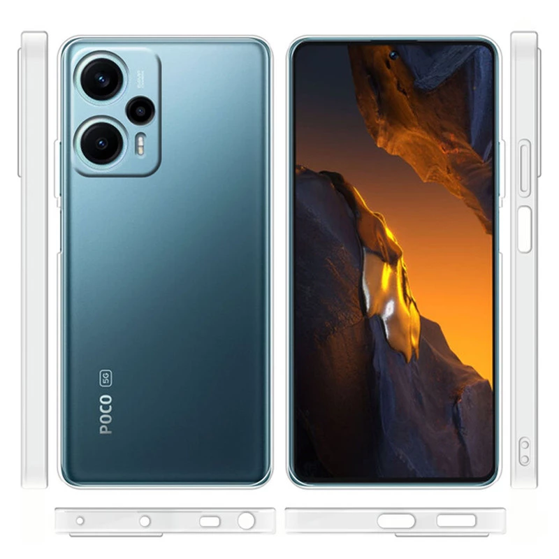 Ультратонкий силіконовий чохол 1,5 мм з захистом камери на Xiaomi Poco F5 / Note 12 Turbo – Безбарвний (прозорий). Фото 3 з 3