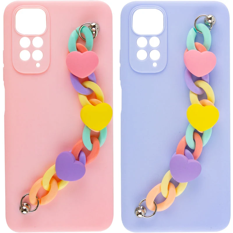 Чехол Heart с цепочкой для Xiaomi Redmi Note 11 (Global) / Note 11S фото 1 из 2