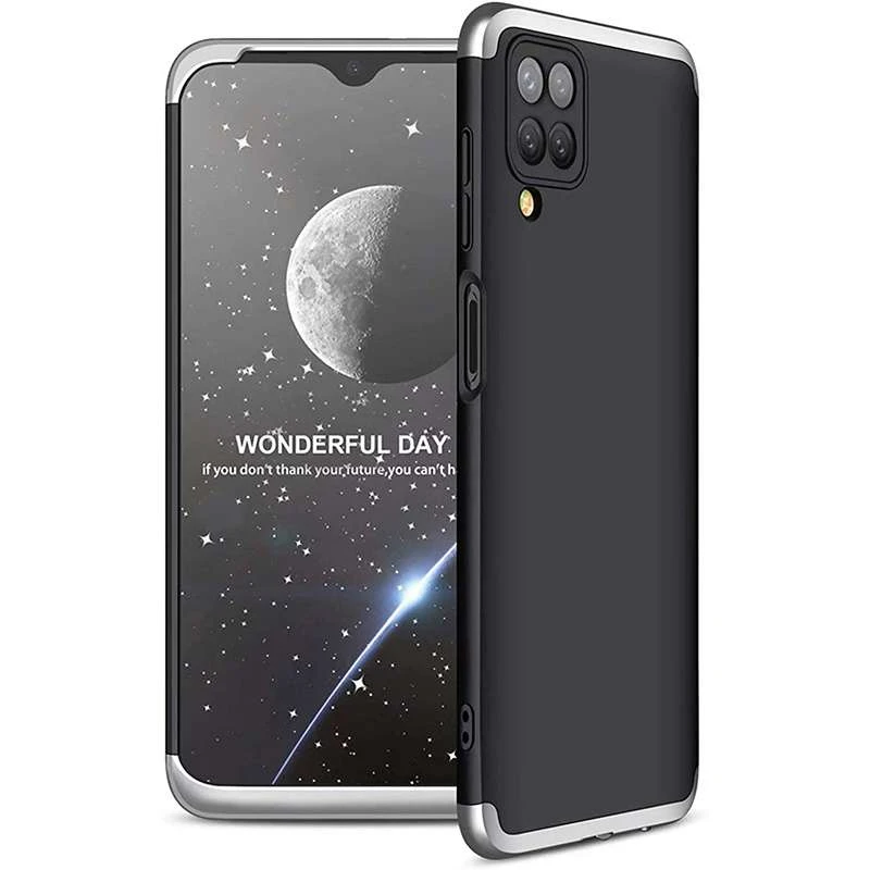 

Чехол с защитой 360 градусов GKK для Samsung Galaxy A22 4G (Черный / Серебряный), Чорний / срібний