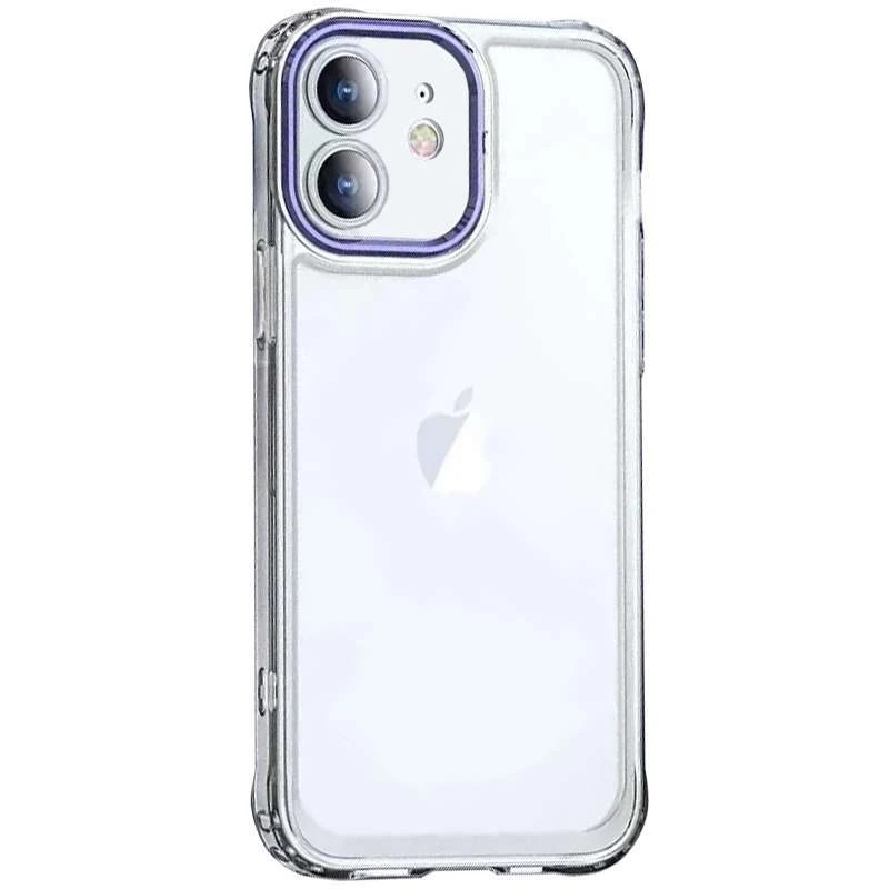 

TPU+PC чехол з кольоровою окантовкою камери на Apple iPhone 11 (6.1") (Прозорий / Фіолетовий)
